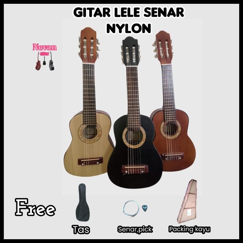 GITAR LELE  SENAR 6 NYLON/ GITAR KECIL /UKULELE SENAR 6 (PACKING KAYU)