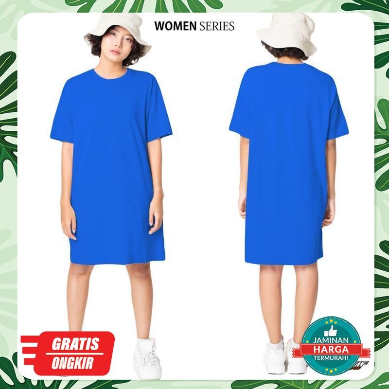 Sale 8.8 Baju Kaos Dress Wanita Lengan Pendek Dres Polos Wanita Oversize Jumbo Bn-88