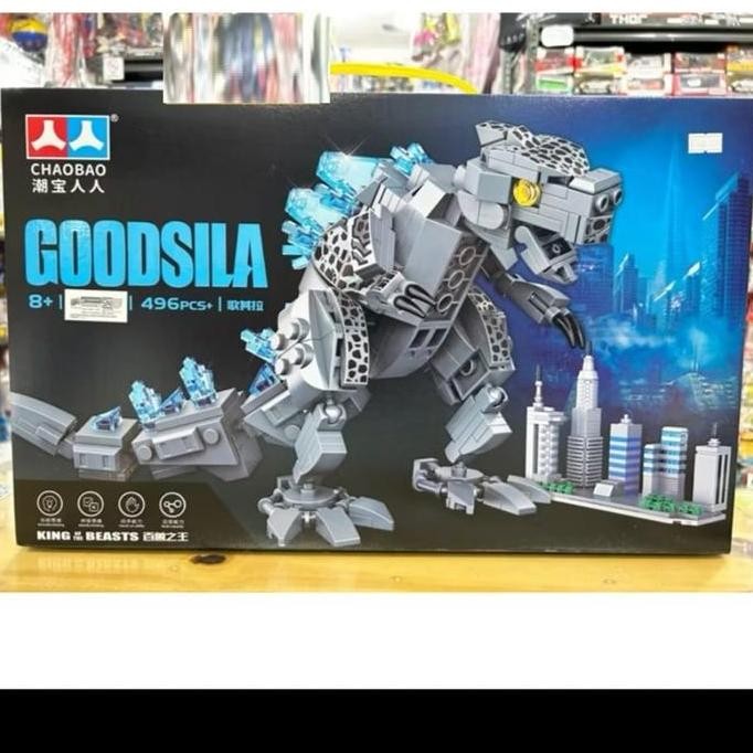 Mainan Susun Balok Brick Godzilla Monster Goodsila Bongkar Pasang Mainan Edukasi