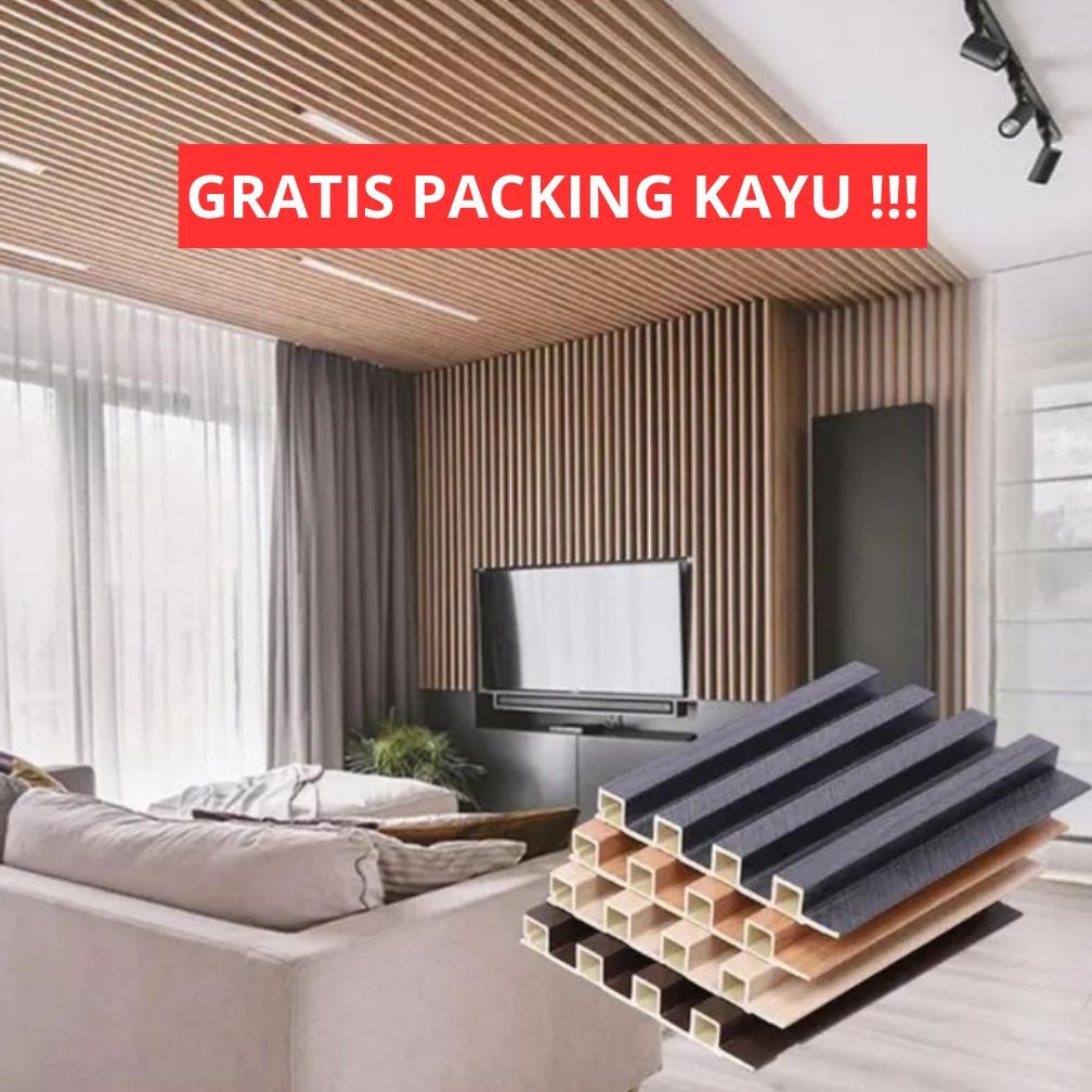 WPC Wood Wall Panel PVC Dekorasi Dinding Wallpanel WoodPanel Stiker Hiasan Dinding Wallpaper Nugi