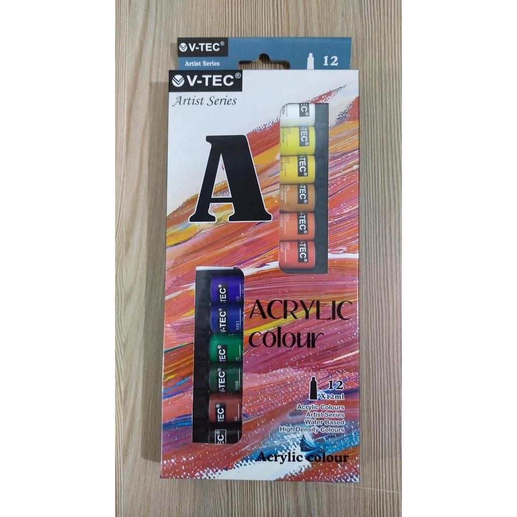 

Cat Acrylic V-Tec Acrylic Colour Set 12 Warna 12Ml Vt-812/A