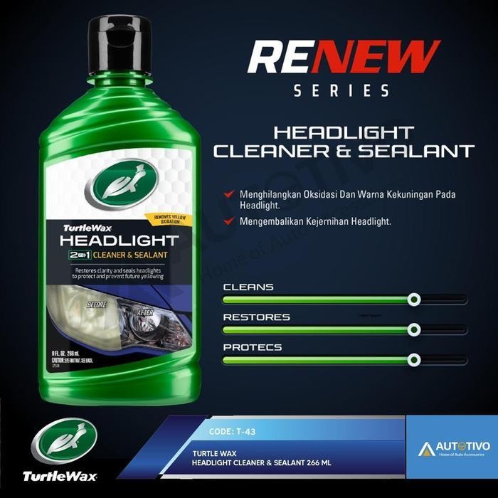 Turtle Wax Headlight Cleaner & Sealant Kaca Anti Kusam & Jamur Mobil