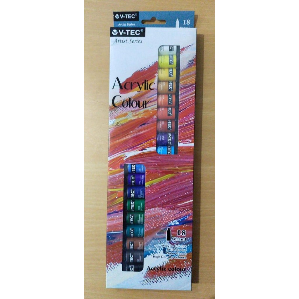 

Cat Acrylic V-Tec Acrylic Colour Set 18 Warna 12Ml Vt-818/A
