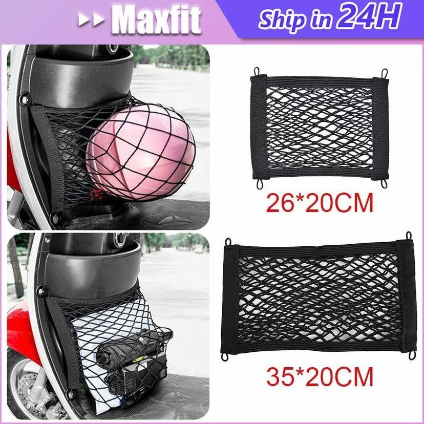 Jaring Helm Motor Tas Jaring Mesh Penyimpanan Barang Dua Layer Elastisitas Car Net Organizer 26*20Cm