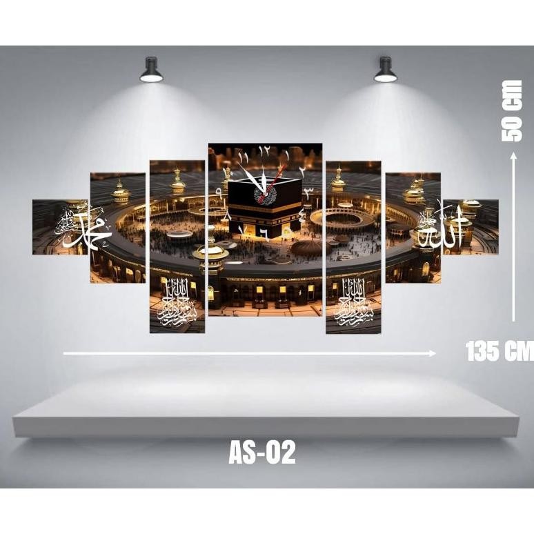 [TERMURAH] JAM DINDING KALIGRAFI JUMBO 1 SET ISI 7 PCS  TERBARU/JAM DINDING KALIGRAFI BESAR/JAM DIND