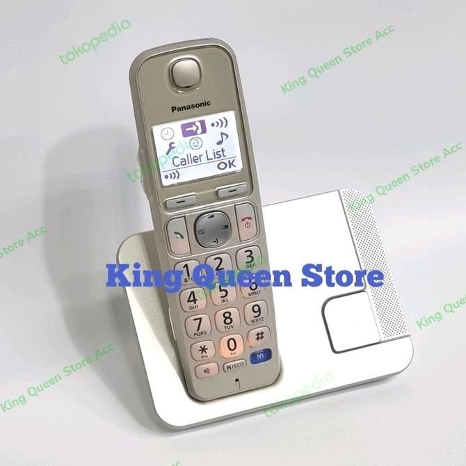 Telepon Cordless Phone Panasonic Kx-Tge210 Gold Can Used Headset 2,5"