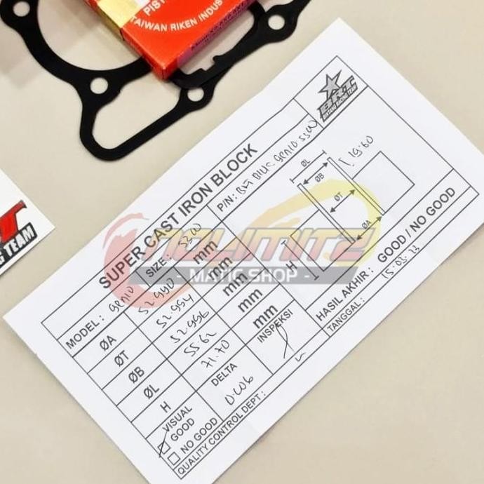 Blok Mesin BRT Bore Up Piston 53mm Genio New Beat Deluxe Scoopy 2020