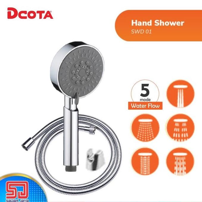 Dcota Swd 01 Hand Shower Mandi Spray 5 Mode Pancuran Sprayer 1/2"