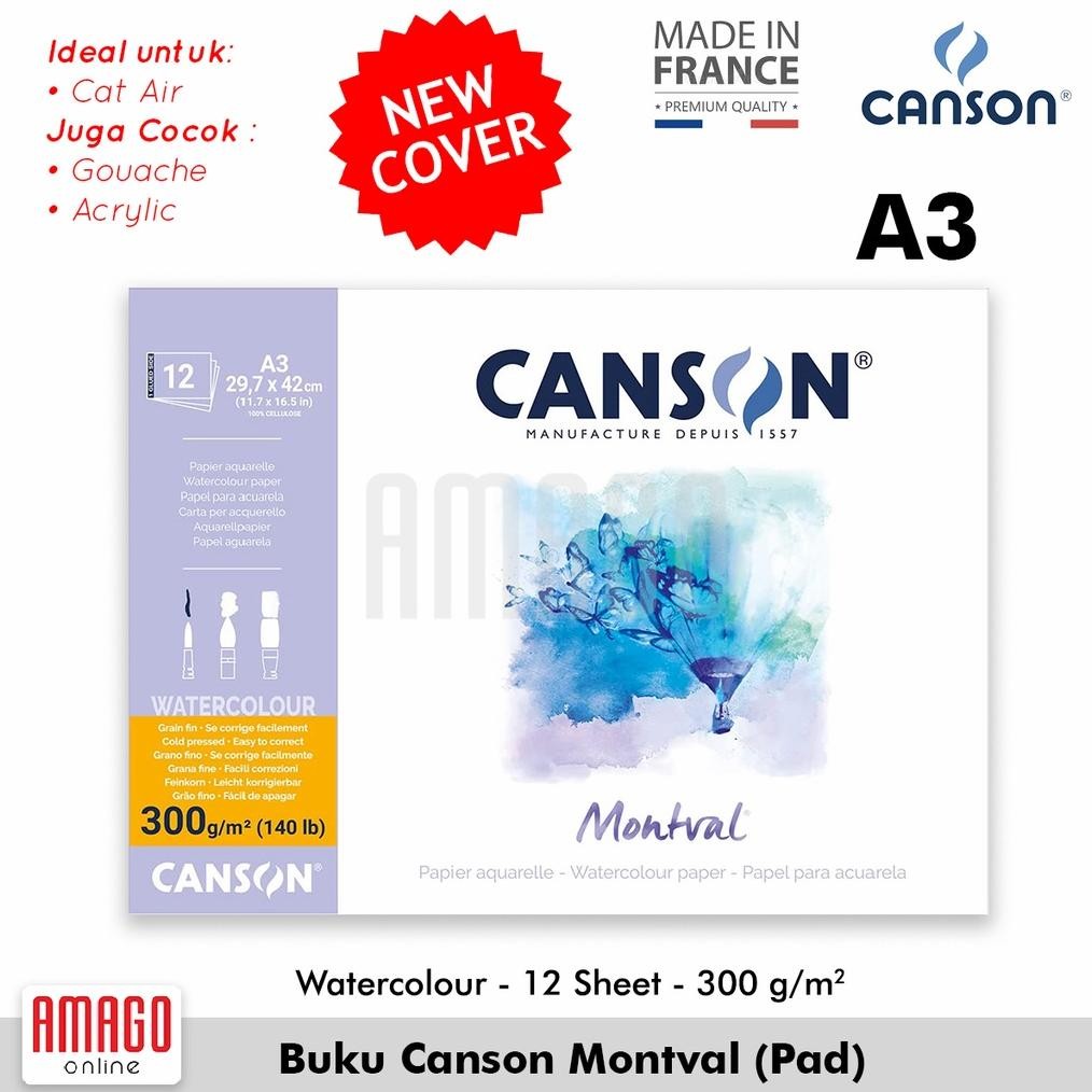 

CANSON Montval - 12 sheets - A3 (29,7X42) CP - 300g (Pad) - 200807320 Nugi