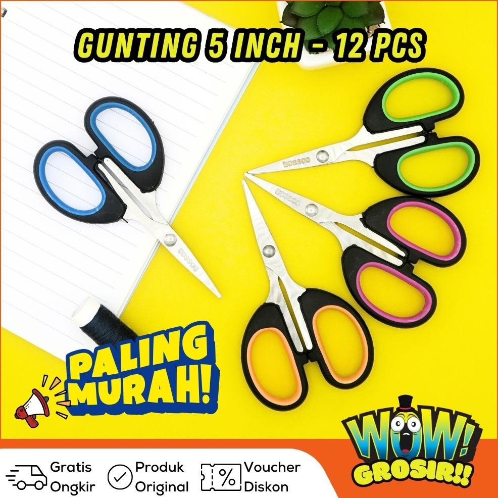 

1 lembar (12 pcs) Gunting Scissors BOSSCO B-664 5 inch Nugi