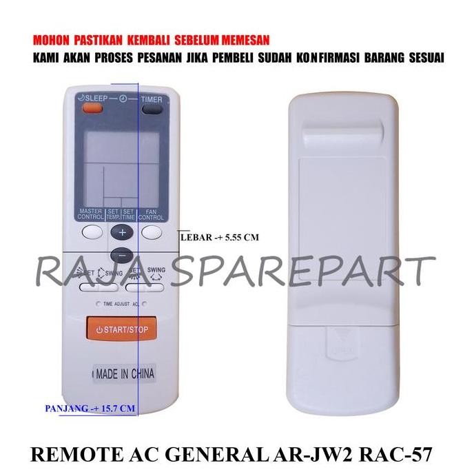 ```````] RAC57 REMOTE UNTUK AC / REMOT / REMOTE AC GENERAL AR-JW2 RAC-57