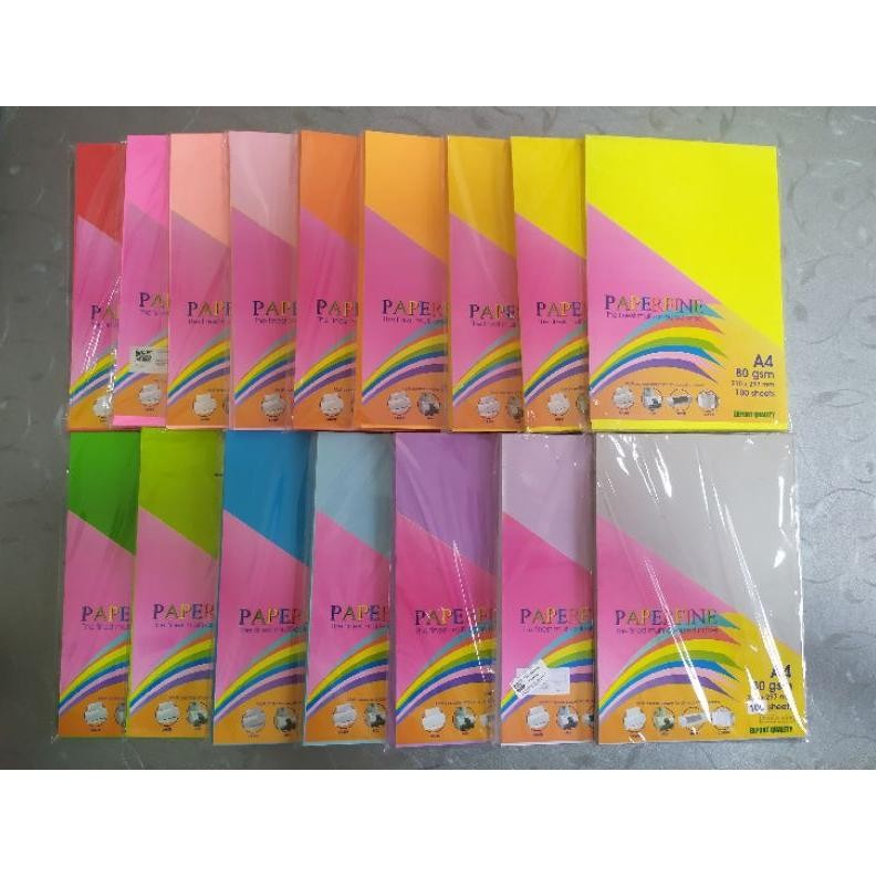 

Kertas Paperfine A4 80 Gram 100 Sheet - Kertas HVS Warna Nugi