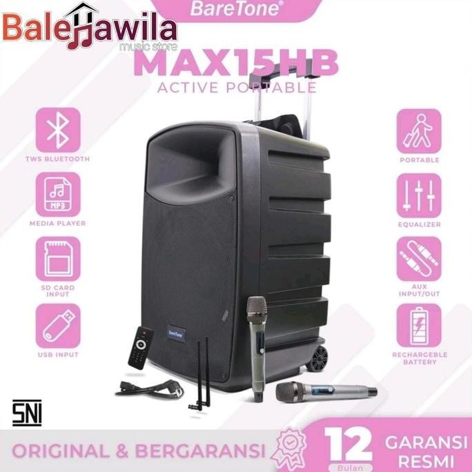 Portabel Speaker Portable Baretone Max15 Hb Max 15Hb 15Inch 600 Watt