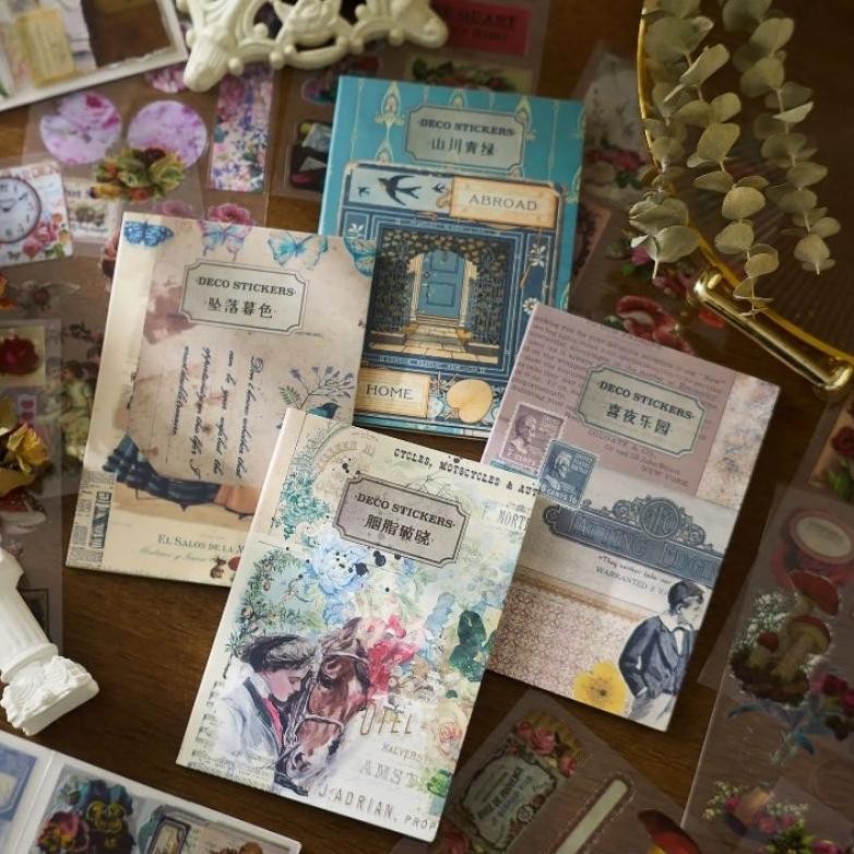 

1 pcs buku deco sticker vintage aesthetic pet waterproof jurnal scrapbook art diy Nugi