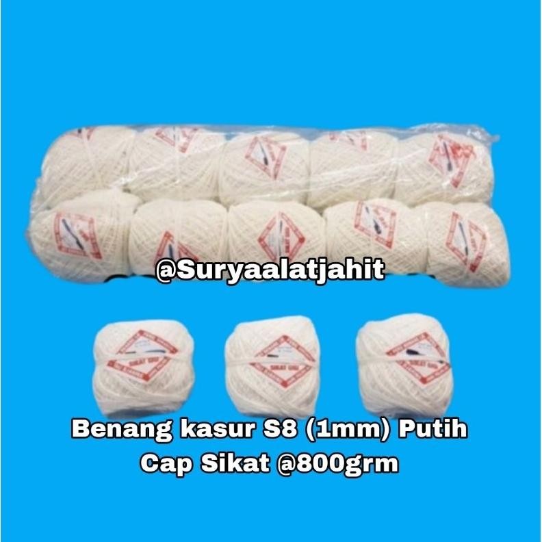 

Benang kasur cap sikat S8 putih (1pak@10rol) =rp.68.250/1pak Nugi