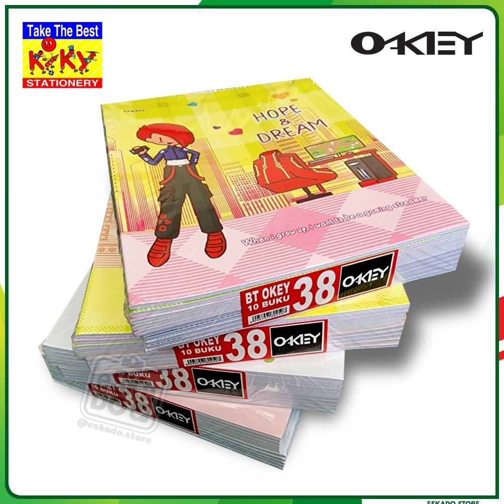 

OKEY Buku Tulis 38 Lembar - 10 Pcs / 1pack Buku Sekolah KIKY Nugi
