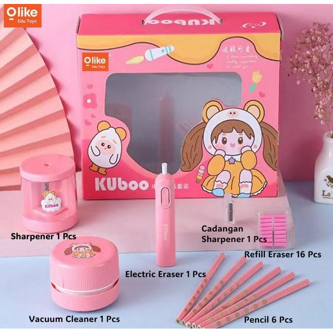 

Olike Electric Alat Tulis Pack / Set Alat Tulis Elektrik Rautan Penghapus Vacuum Pensil 26 In 1 Stationery