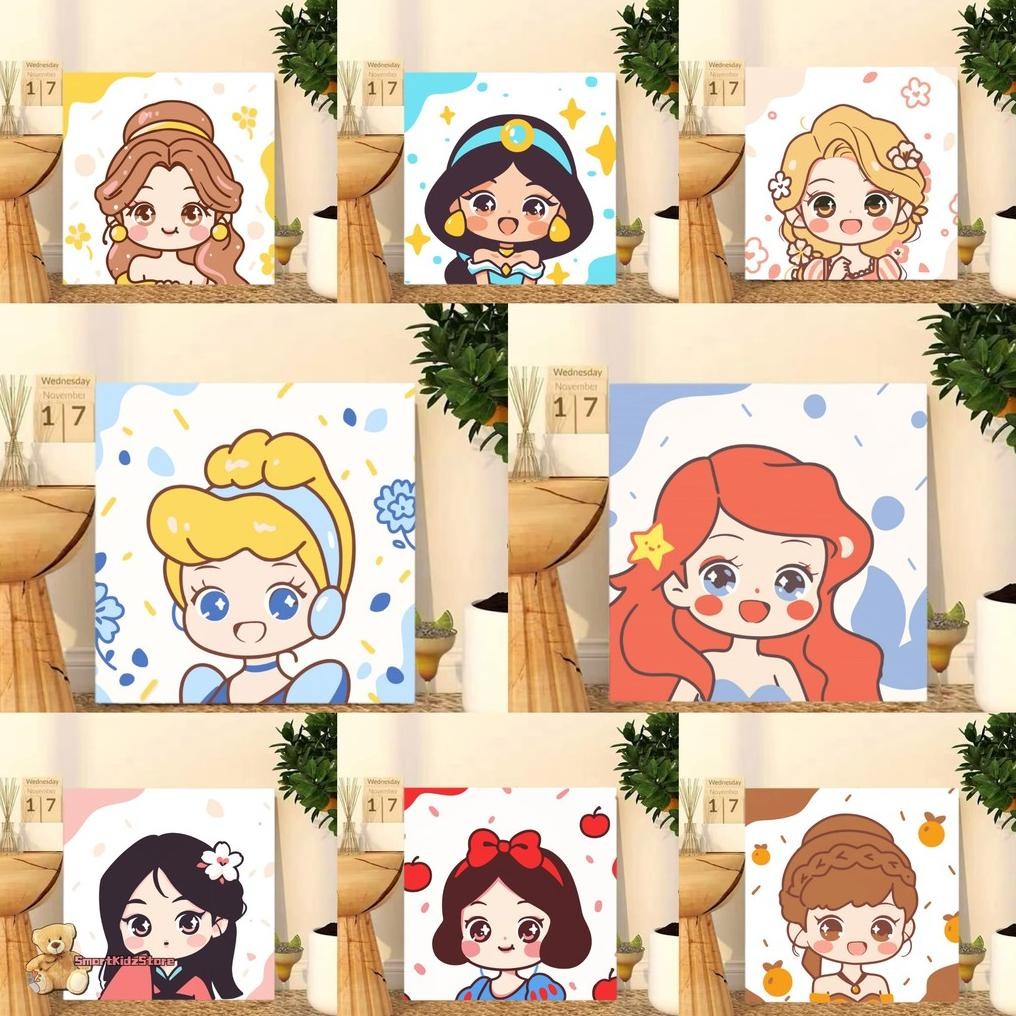 

Paint By Number 20x20 Kartun Princess DIY Digital Painting Canvas Melukis Mewarnai Kanvas Lukis Nugi