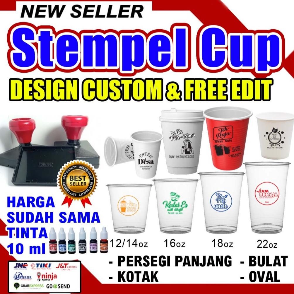 

stempel Gelas Cup / Plastik / Custom-Free Tinta Nugi