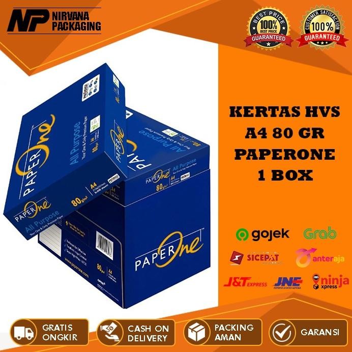 

Kertas HVS A4 PaperOne Paper One 80GR 80 Gr Print Fotocopy 1 Dus 5 Rim [GOJEK/GRAB] Nugi