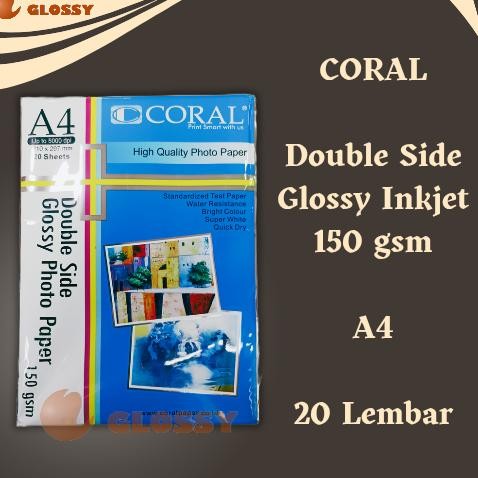 

Kertas CORAL Double Side Glossy Photo Paper 150 gsm Nugi