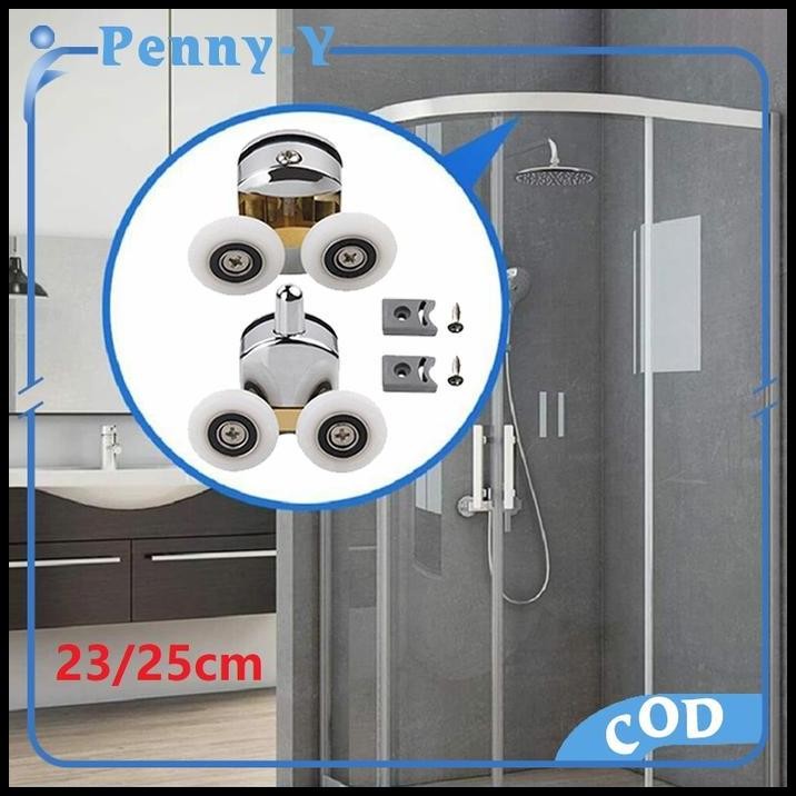 2pcs Roller Pintu Shower 23/25mm Roda Shower Box Roda Kamar Mandi Kaca