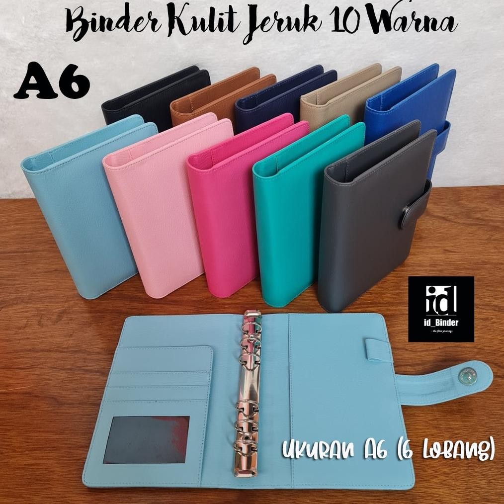 

BINDER A6 (6 LOBANG RING) KULIT JERUK 10 WARNA PILIHAN UKURAN Nugi