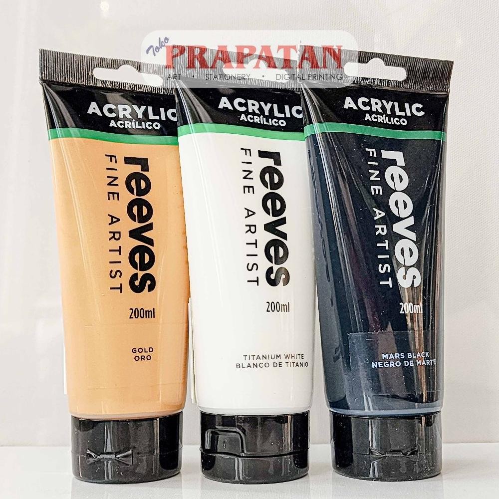 

Cat Akrilik Reeves Fine Artist 200ml Titanium White & Black | Reeves Acrylic Nugi