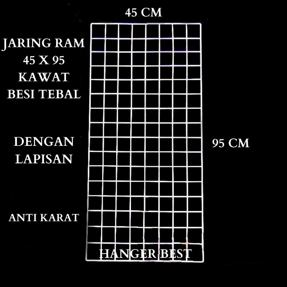 GRID WALL JARING RAM KAWAT BESI DINDING 95x45 CM / GANTUNGAN ACCESORIES DAN MASKER | Kawat Ram 95 x 
