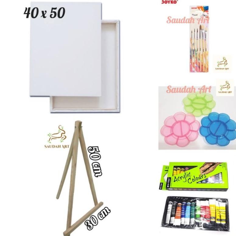 

Paket Lukis Lengkap (kanvas 40x50,kuas,palet,cat akrilik,easel 30x50) Nugi