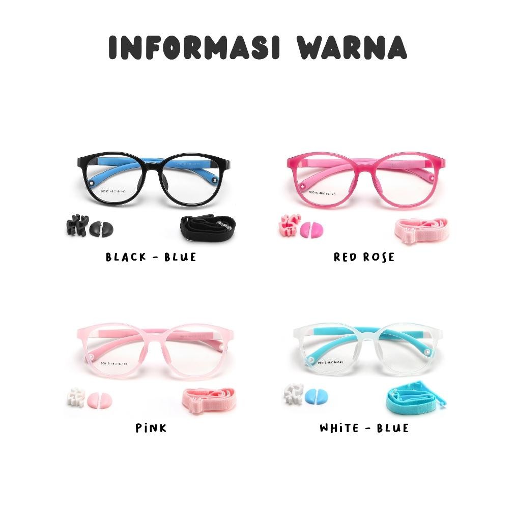 Baru Kigo Kacamata Anak Blueray Photocromic Lentur Ringan Fashionable 96016