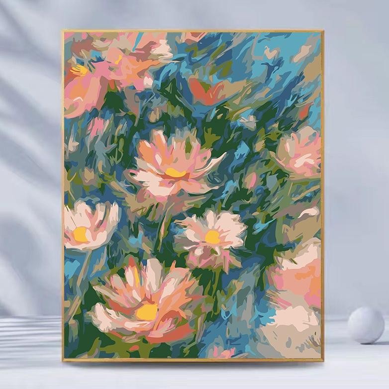 

diy canvas painting number karakter anime bunga alam 30X40 dan 40x50 Nugi