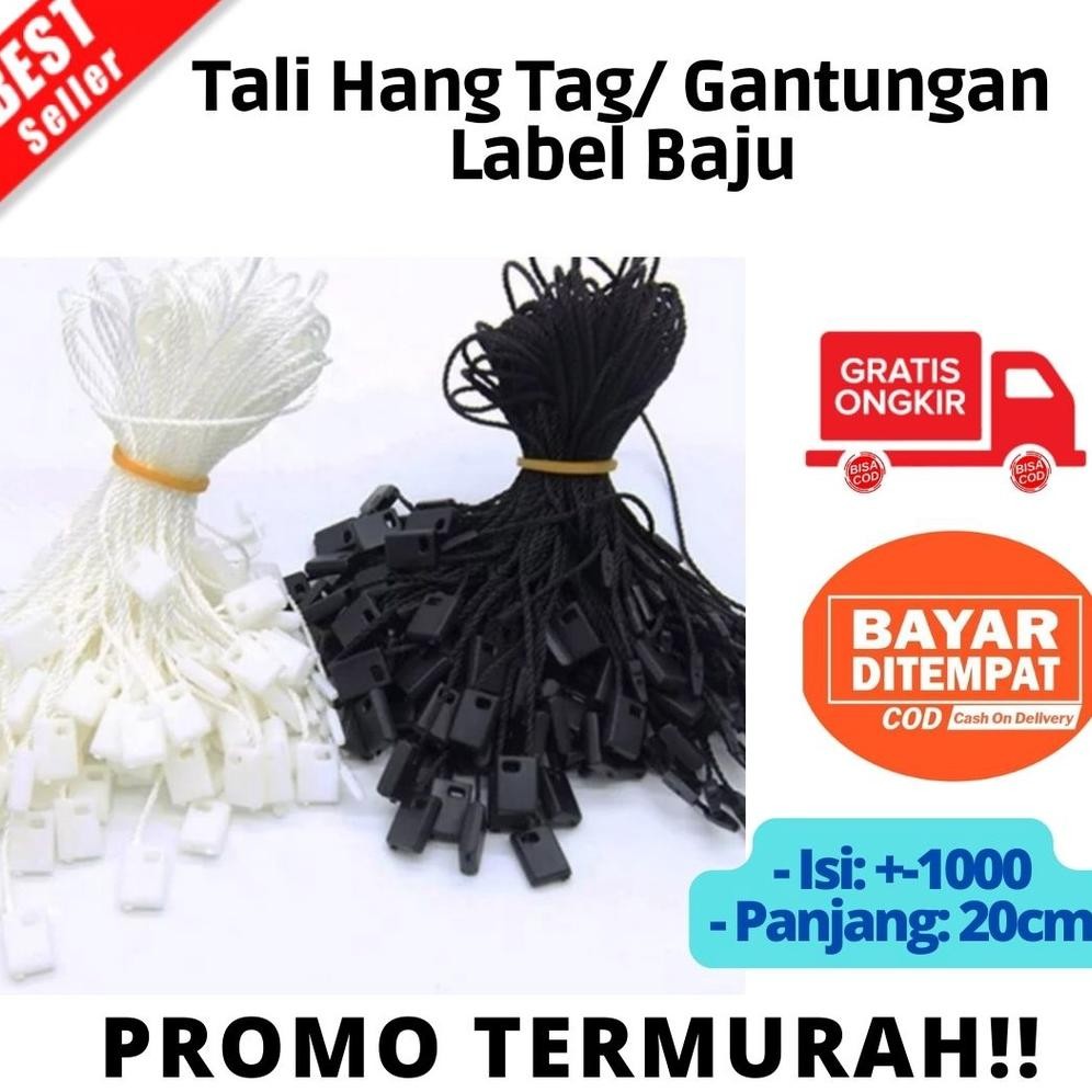 

[BAYAR DI TEMPAT] Tali HangTag @1000pcs - Tali Gantungan Label Baju Laundry tali label merk produk Nugi