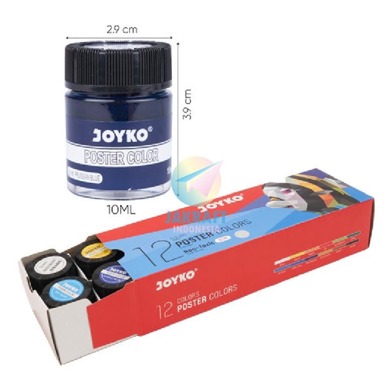 

(12 Pcs) Cat Lukis Poster Paint JOYKO POC-10ML-12 Set Botol 12 Warna Nugi