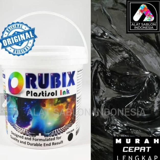 

TINTA SABLON PLASTISOL RUBIX HITAM BLACK 1KG Nugi