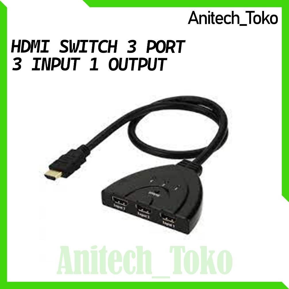 [Anitech_] HDMI Switch cdf3 Port 3 in 3 out HDMI Swticher Kable 3 Input 1 Output/HDMI SWITCHER KABEL