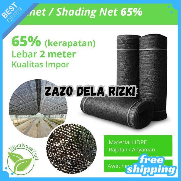 PARANET 65% BLACK SUN NET LEBAR 2 METER - JARING PENEDUH RUMAH KACA BY ZAZODELARIZKI