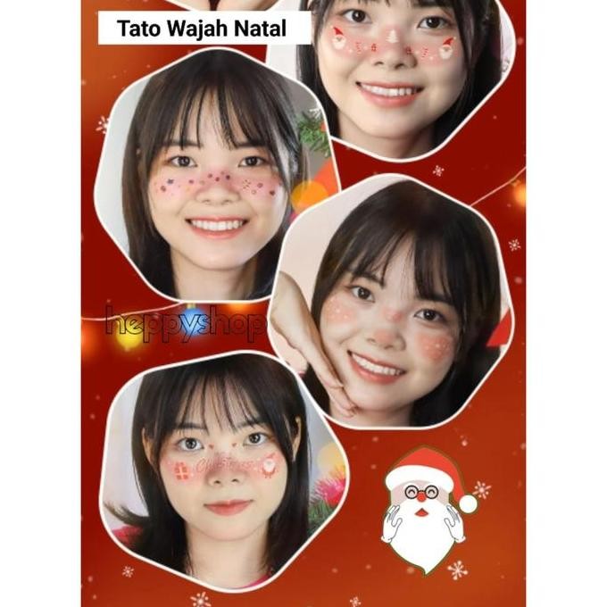 

'+'+'+'+] TatoWajahNatal,Stiker WajahChristmas