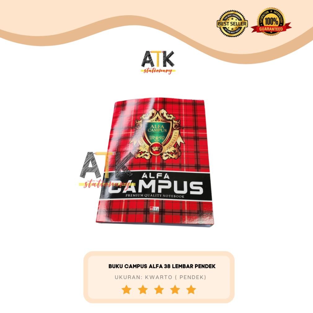 

Buku Tulis Alfa Premium Campus 38 Lembar Ukuran Kwarto Pendek ATK Nugi