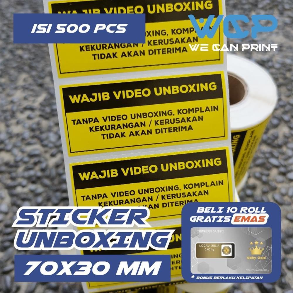 

Label Sticker FRAGILE Wajib Video Unboxing Stiker Unboxing Kuning Paket isi 500 pcs Nugi