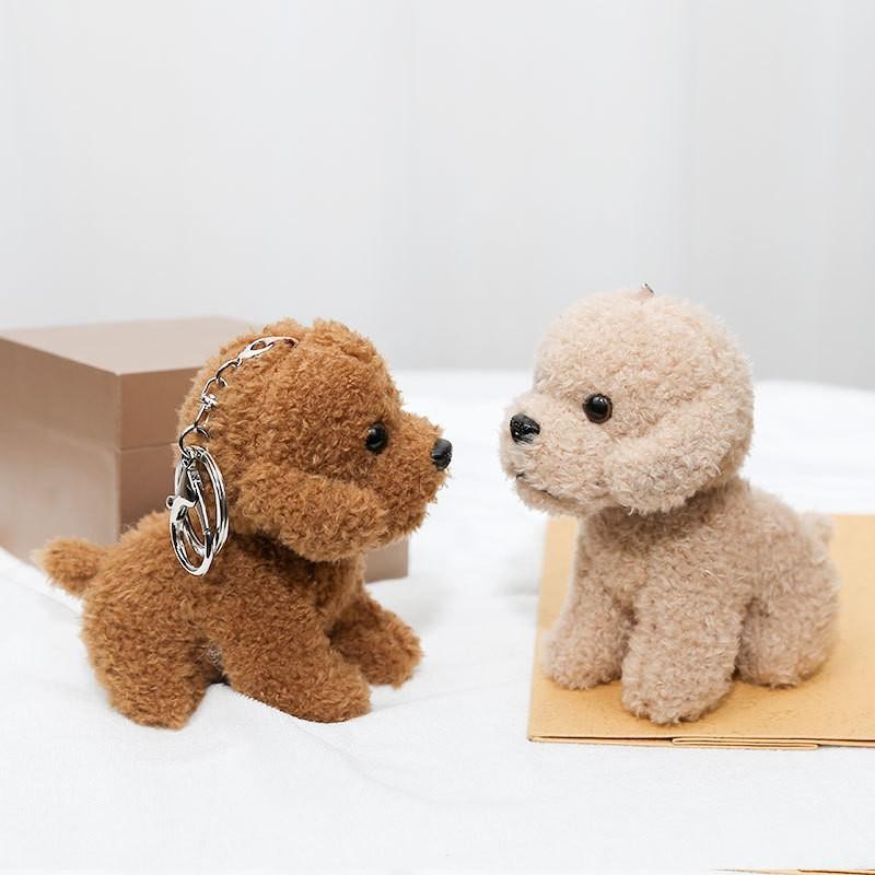 Boneka Gantungan Berbulu Lucu Anjing Teddy Gantungan Tas Boneka Kunci Berbulu Mainan