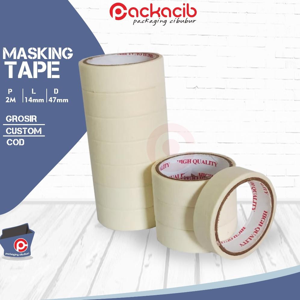 

Rd1- Masking Tape 14Mm (Isi 10Pcs) | Lakban Kertas | Masking Tape Panjang 200Cm | Selotip Kertas