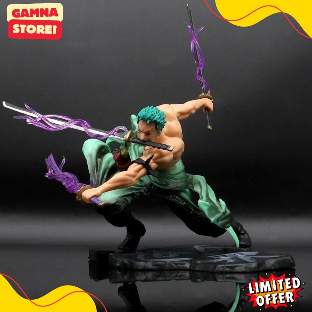 24H CodFigur Aksi Zoro Santo Asli 100% Anime One Piece Karakter Boneka Roronoa Zoro Kotak Warna Kole