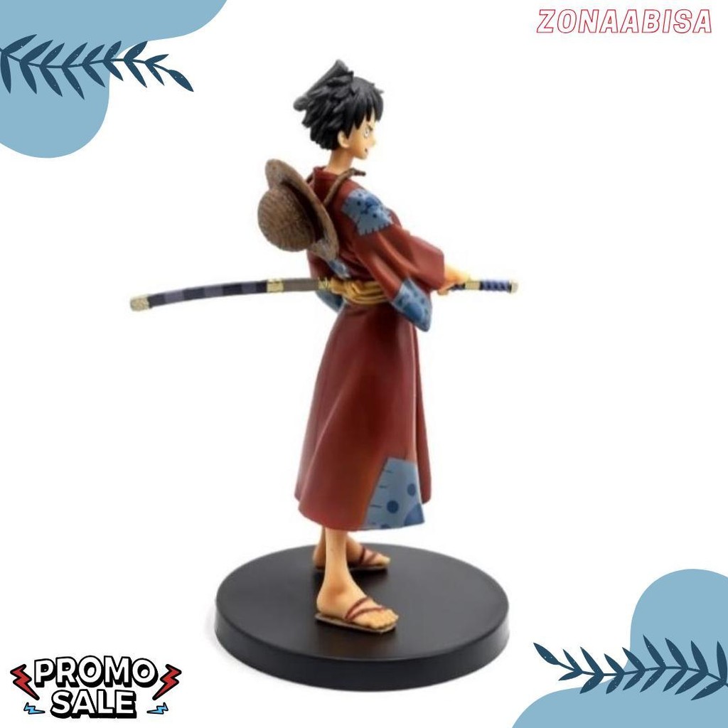 Action Figure Luffy Zoro One Piece Wano Kimono Diskon