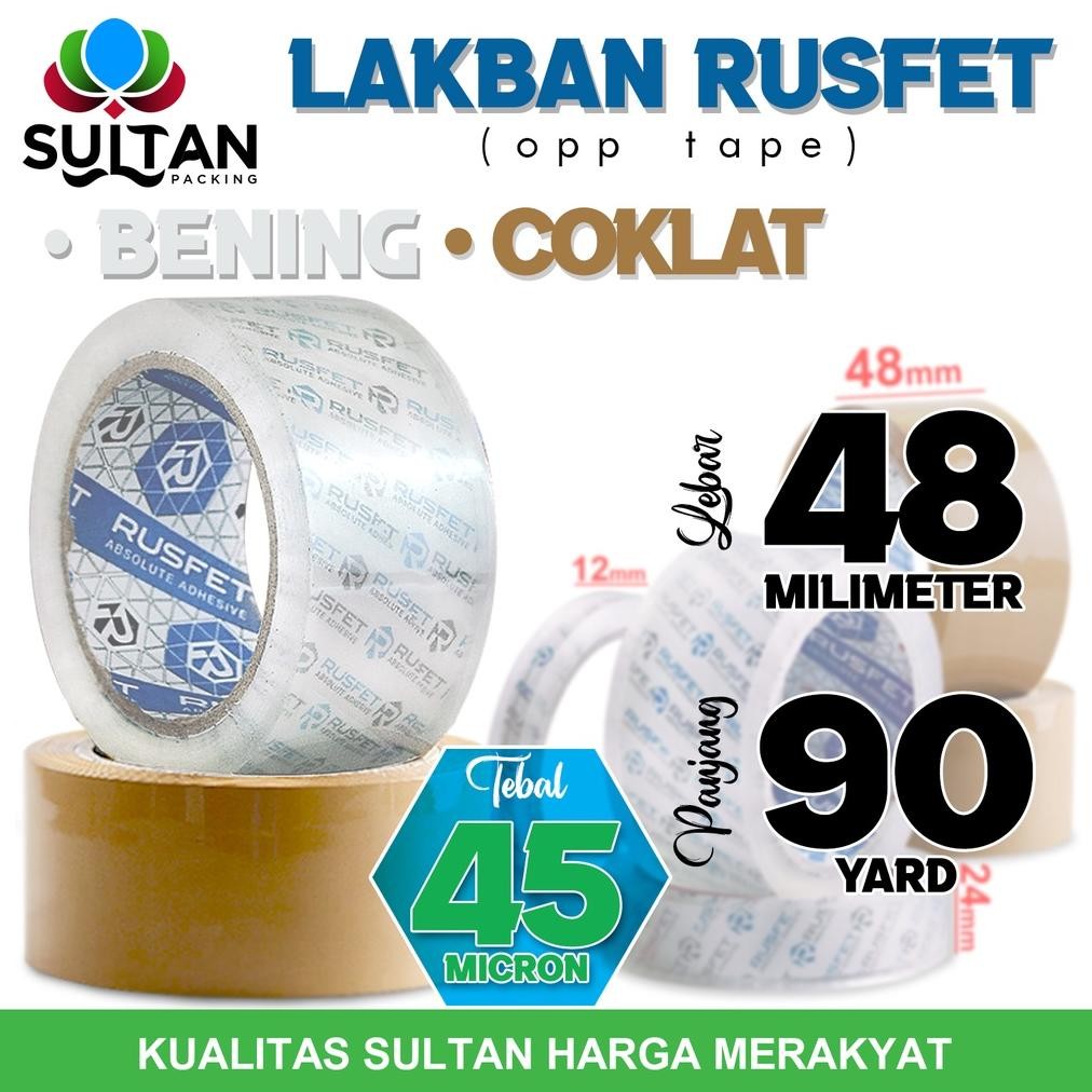 

Rd1- Lakban 48Mm X 90Yard Rusfet Isolasi Selotip Plakban Premium / Satuan