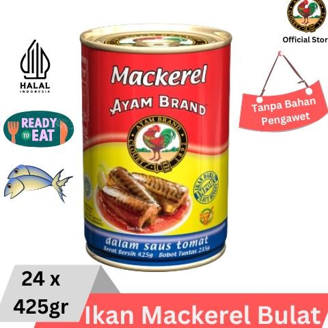 

NO_MORE Ayam Brand - Ikan Mackerel Kaleng Bulat Saus Tomat 24 pcs 425gr