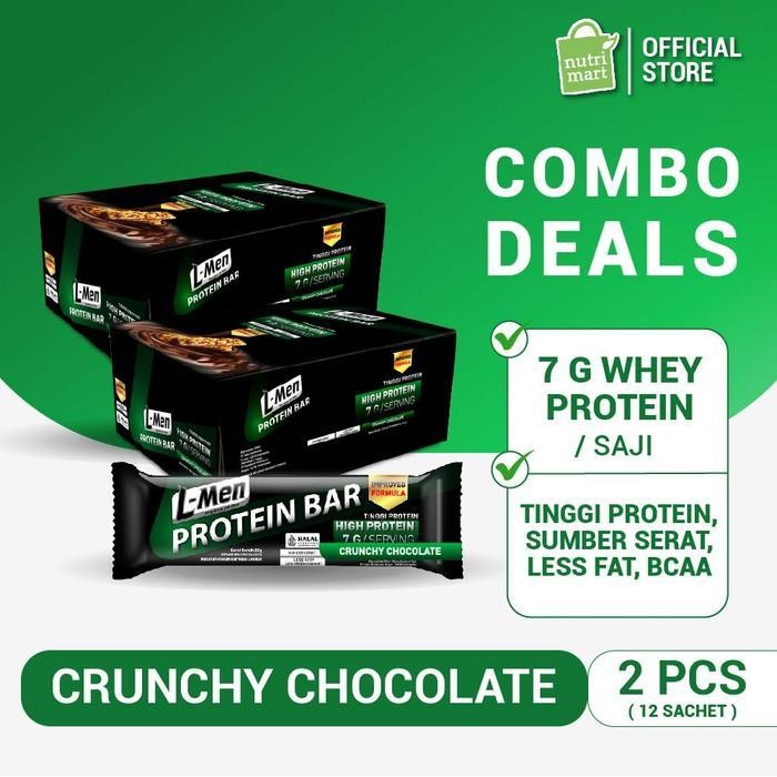 

Twin Pack: L-Men Protein Bar Crunchy Chocolate 12 Sch (7G Protein)