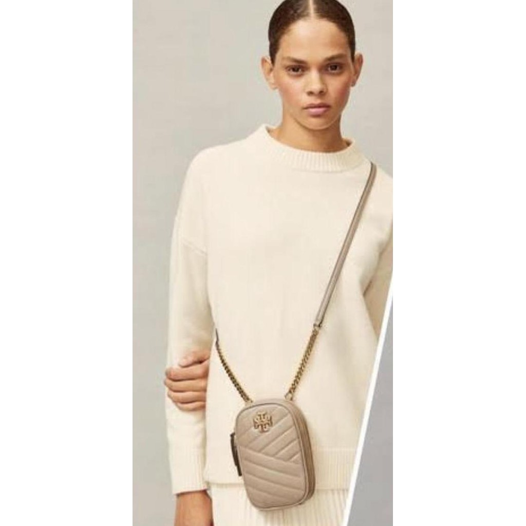 Kirra Chevron Phone Crossbody Gray Heron