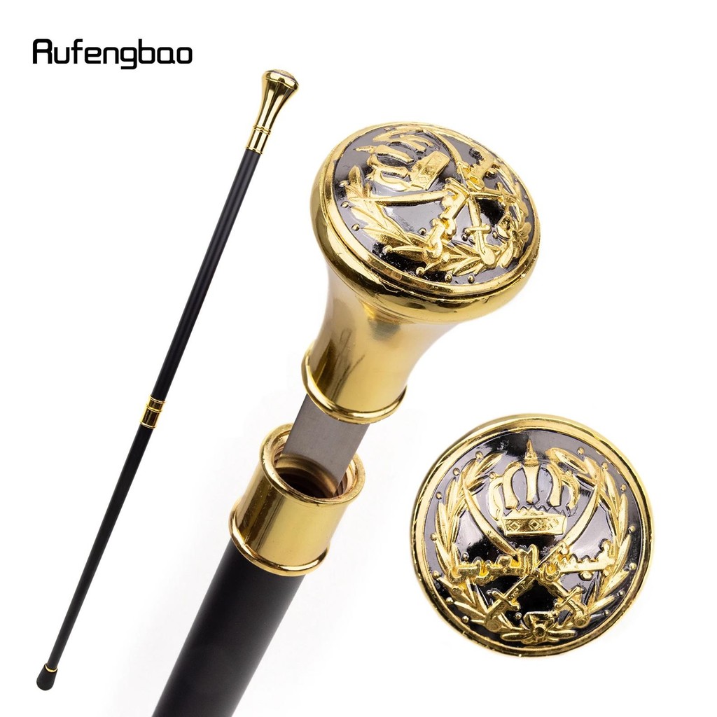 Golden The Middle Ages Sword Cross Totem  Walking Stick With Hidden Plate Self Defense Fashion Cane 