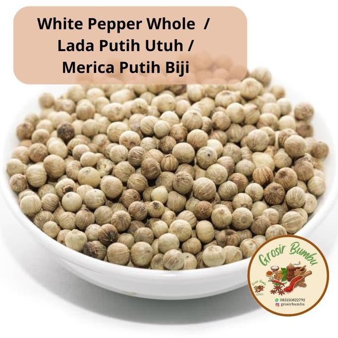 

READY LADA PUTIH UTUH 1KG WHITE PEPPER WHOLE MERICA PUTIH BIJI REMPAH MASAKAN